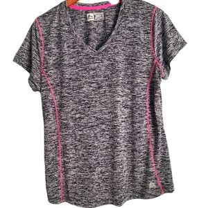 Reebok RBX Performance Women's Black Striped RB Y2K Active Top Shirt  XL